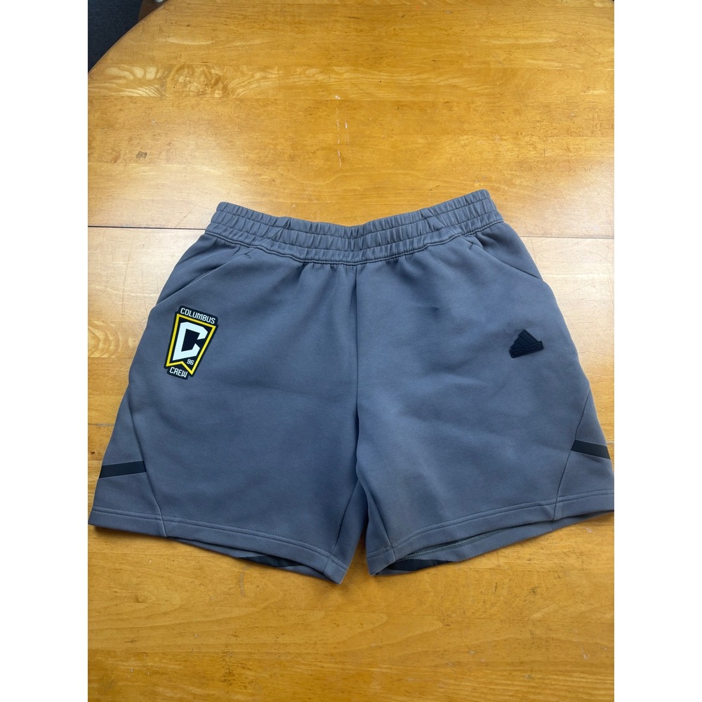 Adidas Columbus Crew MLS Soccer Shorts Gray Mens Large Athletic Training Pockets